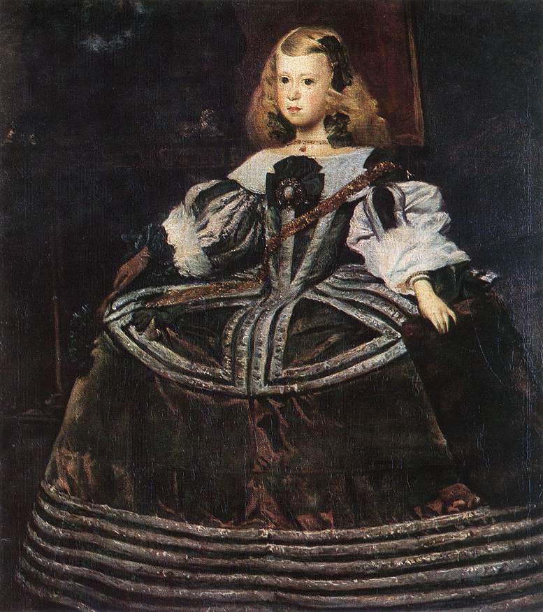Portrait of the Infanta Margarita, vintage artwork by Juan Bautista Martinez del Mazo, 12x8" (A4) Poster