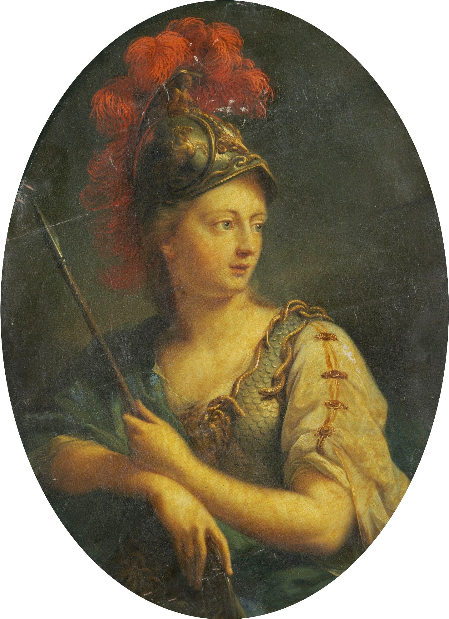 Minerva in Military Clothes, vintage artwork by Johann Heinrich Tischbein the Elder, 12x8" (A4) Poster