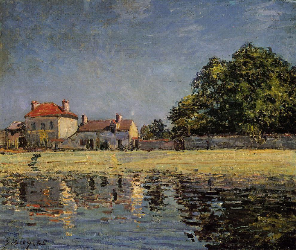 Banks of the Loing, Saint-Mammes, vintage artwork by Alfred Sisley, 12x8" (A4) Poster