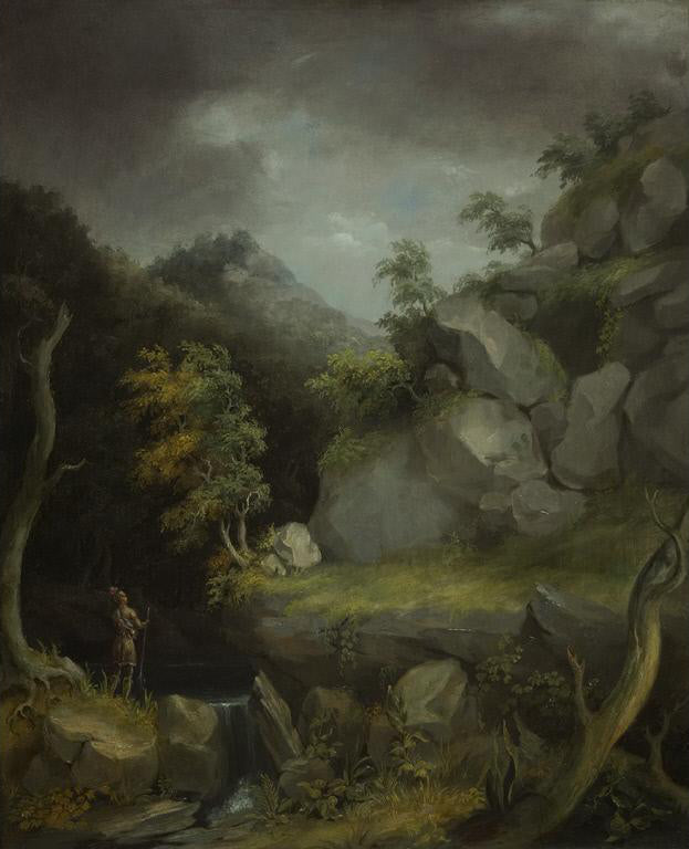 Landscape with Indian, vintage artwork by Thomas Cole, A3 (16x12") Poster Print