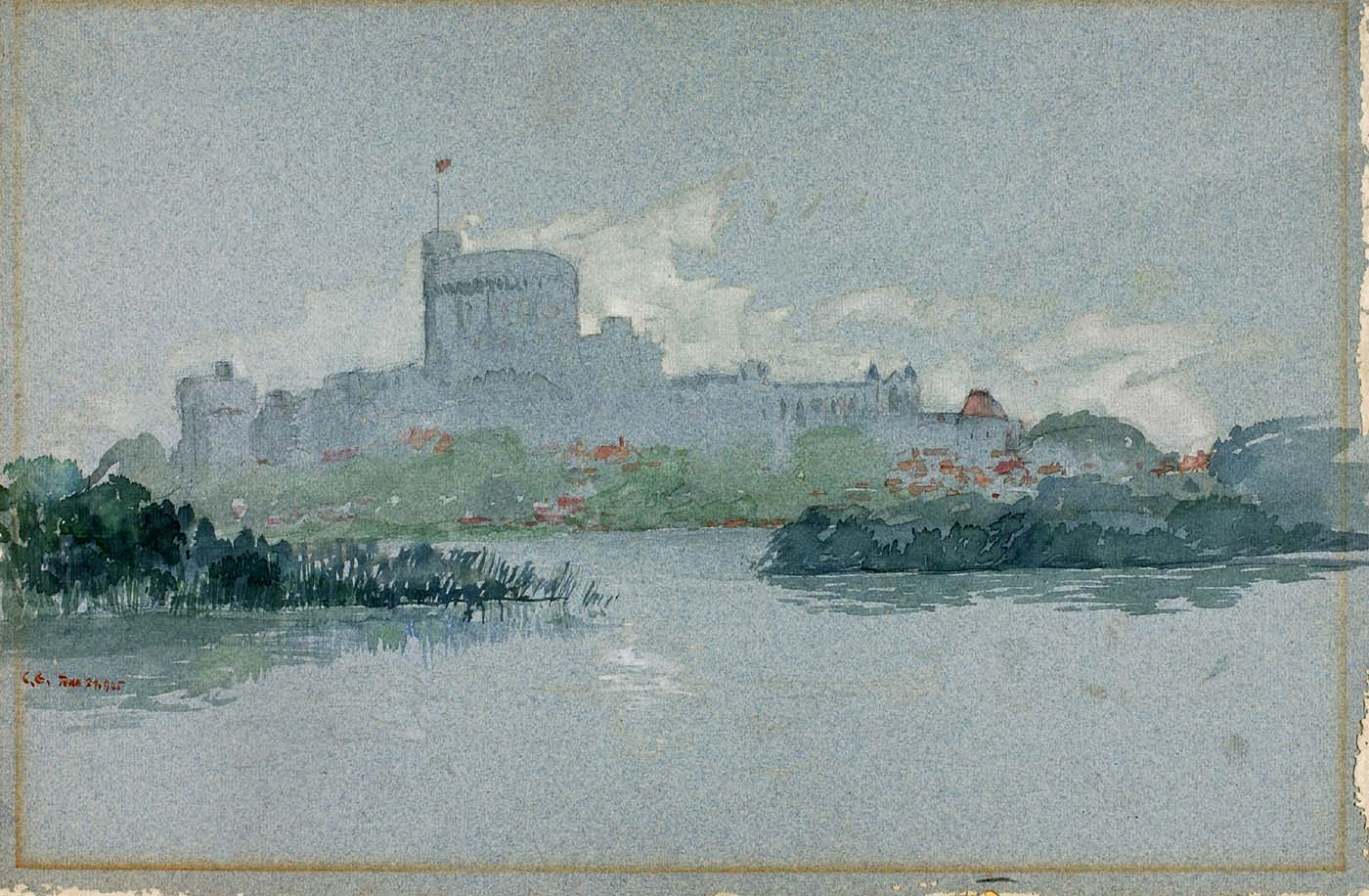 Windsor Castle, England, vintage artwork by Cass Gilbert, 12x8" (A4) Poster