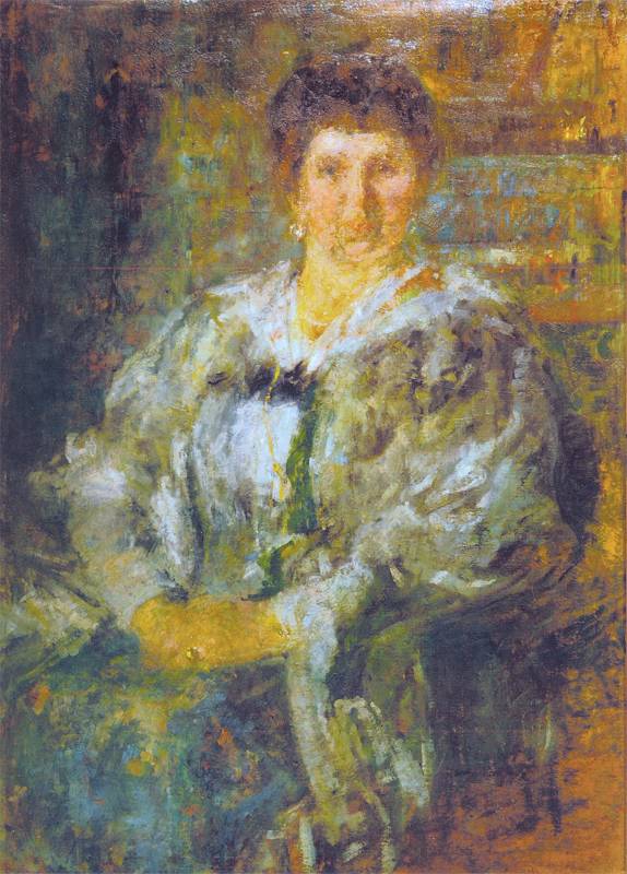 Portrait of Agnieszka Liponska, vintage artwork by Olga Boznańska, 12x8" (A4) Poster