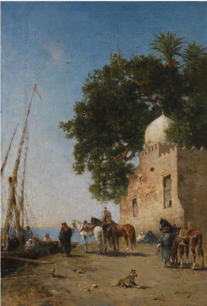 Beni Souef, Egypt, vintage artwork by Narcisse Berchère, A3 (16x12") Poster Print