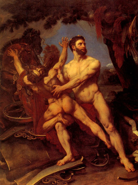 Hercules and Diomedes, vintage artwork by Antoine-Jean Gros, 12x8" (A4) Poster