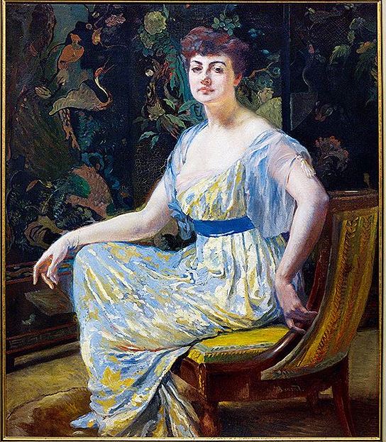 The Woman from Biarritz, vintage artwork by Paul Albert Besnard, 12x8" (A4) Poster