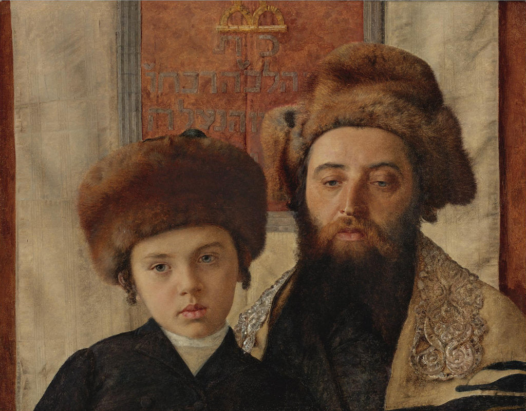 Portrait of a Rabbi with a Young Pupil by Isidor Kaufmann,A3(16x12")Poster