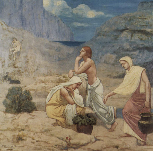 The Shepherd's Song, vintage artwork by Pierre Puvis de Chavannes, 12x8" (A4) Poster