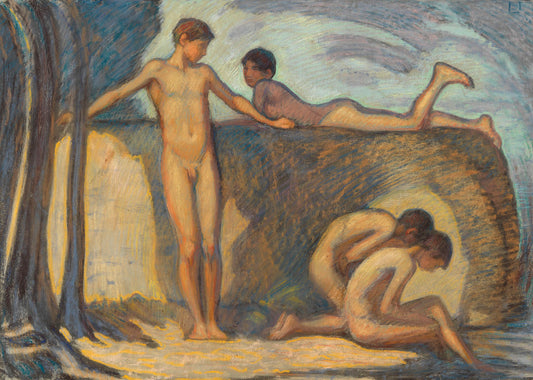 Bathing Boys by Ludwig von Hofmann,A3(16x12")Poster