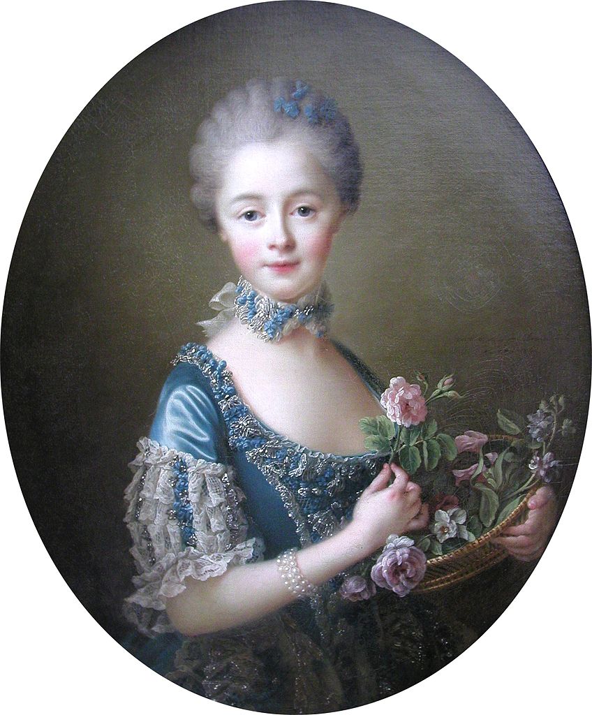 Lady Amelia Darcy, 9th Baroness Conyers, vintage artwork by François-Hubert Drouais, 12x8" (A4) Poster