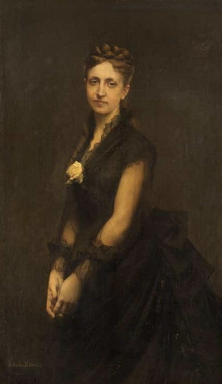Portrait of the Wife of Oswald de Kerchove, vintage artwork by Jules Joseph Lefebvre, 12x8" (A4) Poster