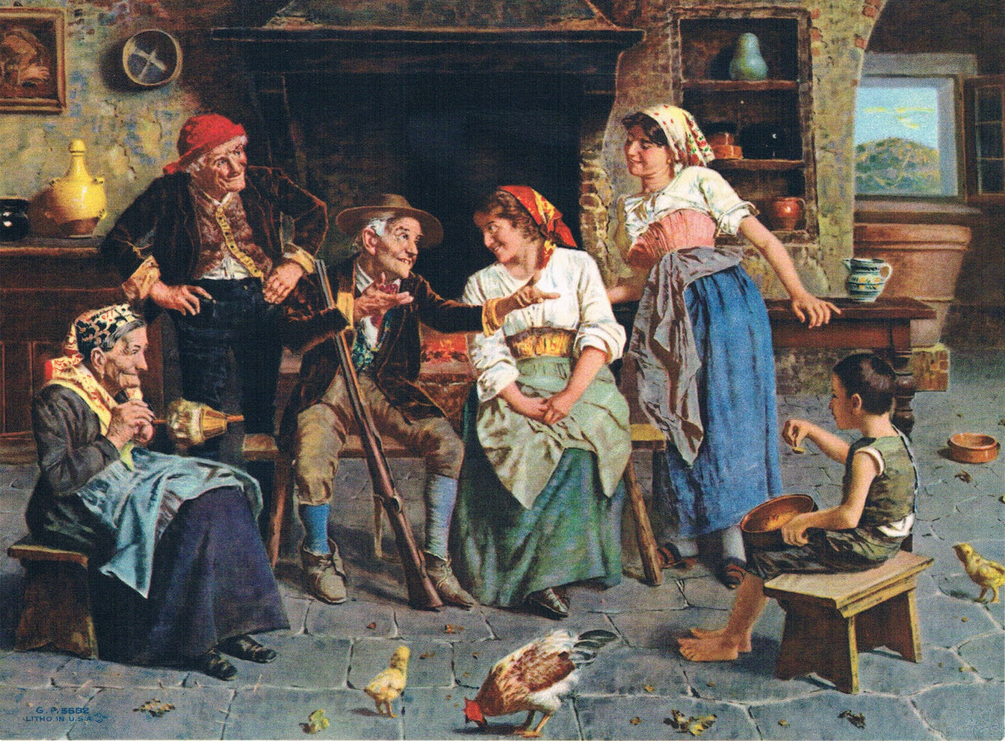 Grandparents by Eugenio Zampighi,A3(16x12")Poster