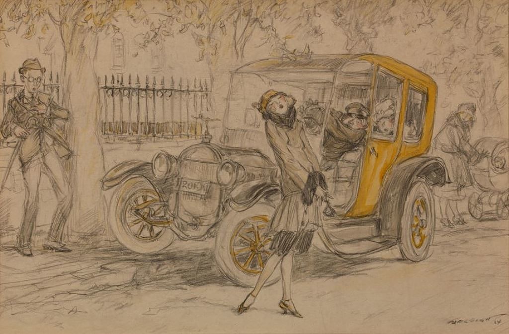 Saturday Evening Post illustration, vintage artwork by Henry Patrick Raleigh, 12x8" (A4) Poster
