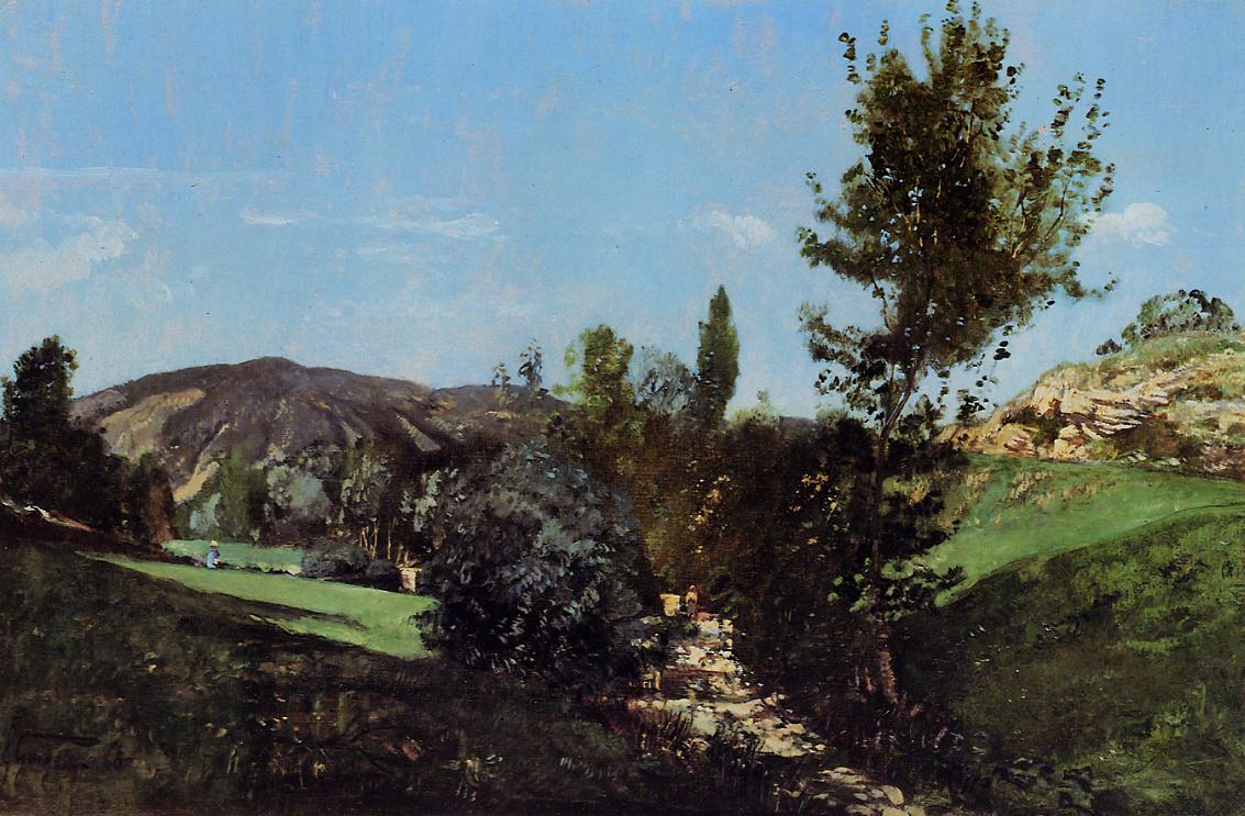 Landscape in the Durance Valley, vintage artwork by Paul-Camille Guigou, 12x8" (A4) Poster