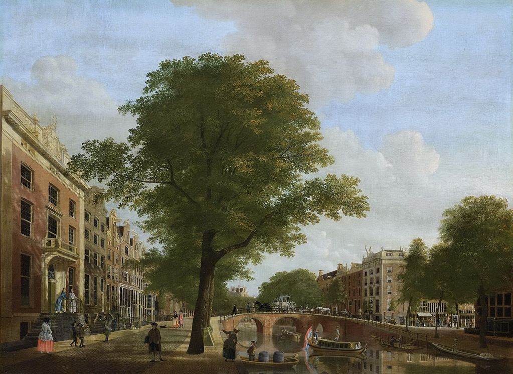 View of the Herengracht in Amsterdam Leidsestraat, vintage artwork by Hendrik Keun, 12x8" (A4) Poster