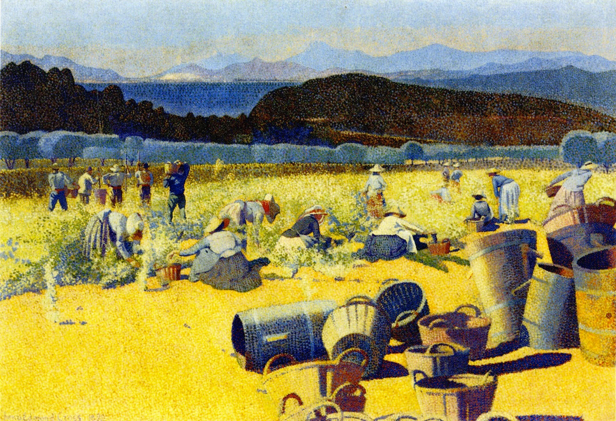 Grape Harvest (var), vintage artwork by Henri-Edmond Cross, 12x8" (A4) Poster