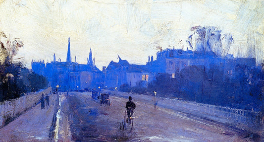 Albert Street, East Melbourne, vintage artwork by Sir Arthur Streeton, 12x8" (A4) Poster