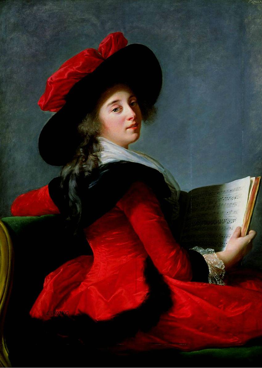 La Baronne de Crussol, vintage artwork by Élisabeth Vigee-Lebrun, 12x8" (A4) Poster