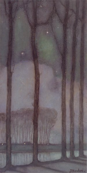 Moonlit Night, vintage artwork by Jan Mankes, 12x8" (A4) Poster