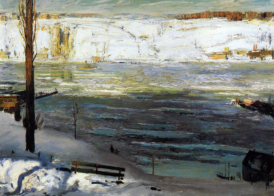 Floating Ice, vintage artwork by George Wesley Bellows, 12x8" (A4) Poster