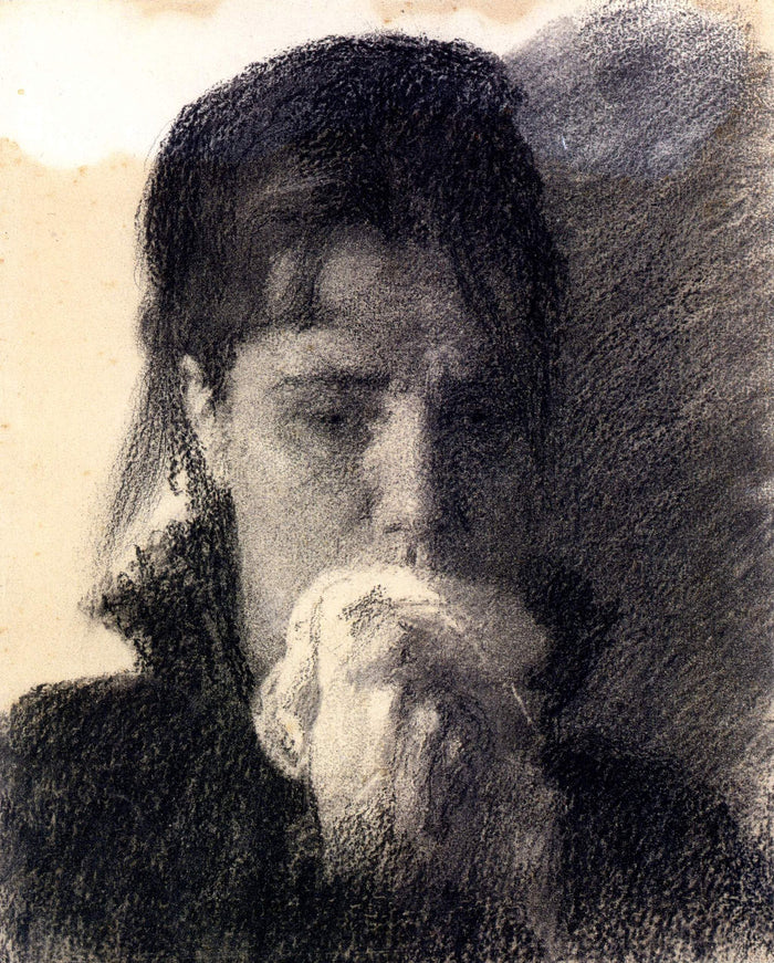 Crying Woman, vintage artwork by Ivan Kramskoi, 12x8