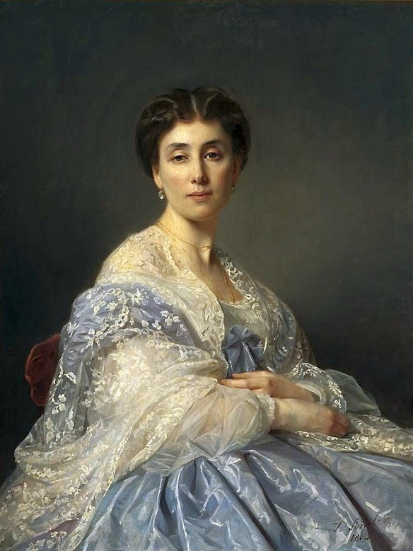 Portrait of Aleksandra Zatlerowa, vintage artwork by Jozef Simmler, 12x8" (A4) Poster