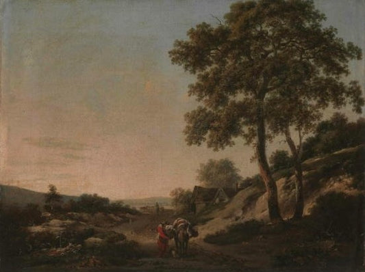 Horseman in a Landscape, vintage artwork by Jan Wijnants, 12x8" (A4) Poster