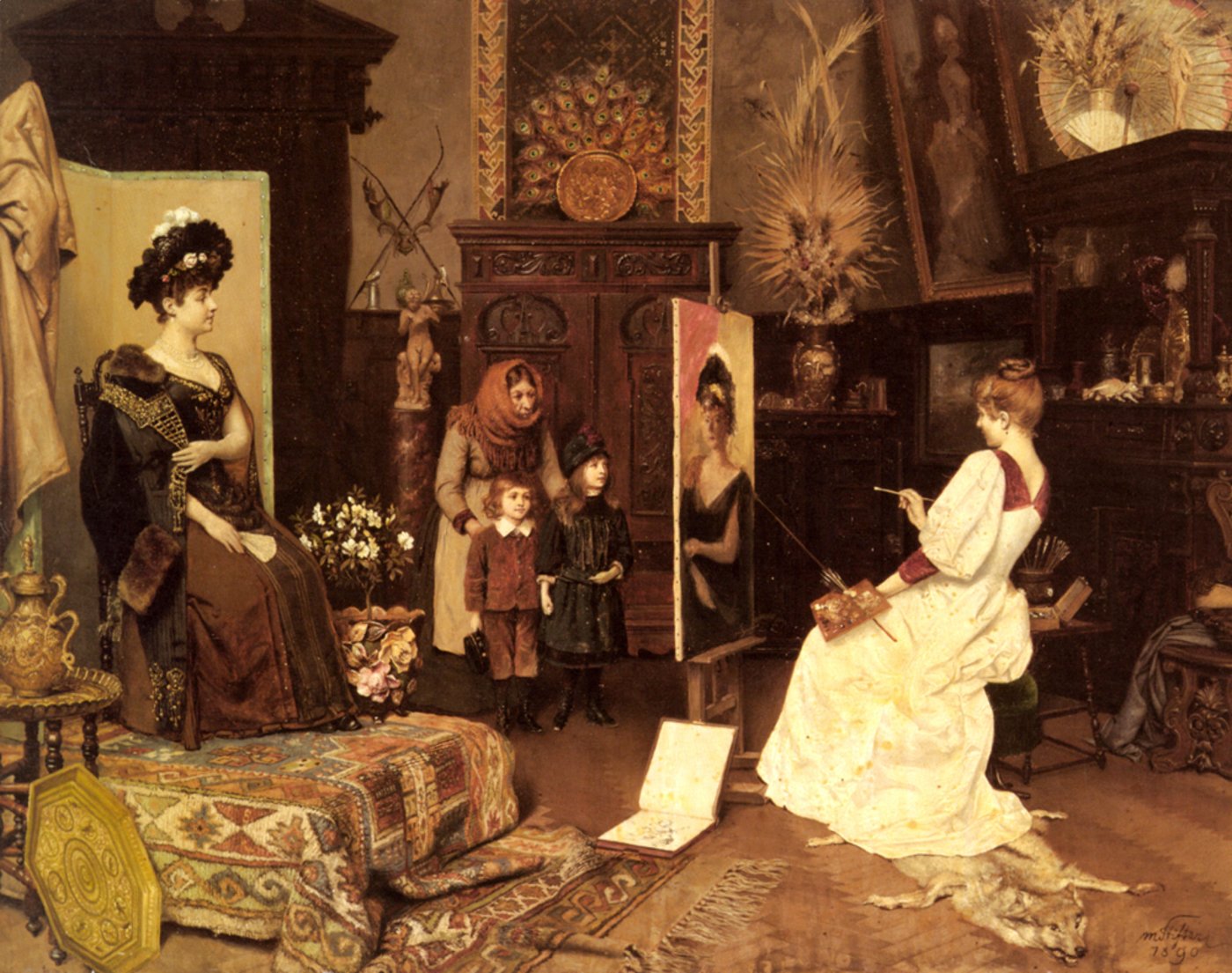 In the Artist's Studio by Moritz Stifter,A3(16x12")Poster