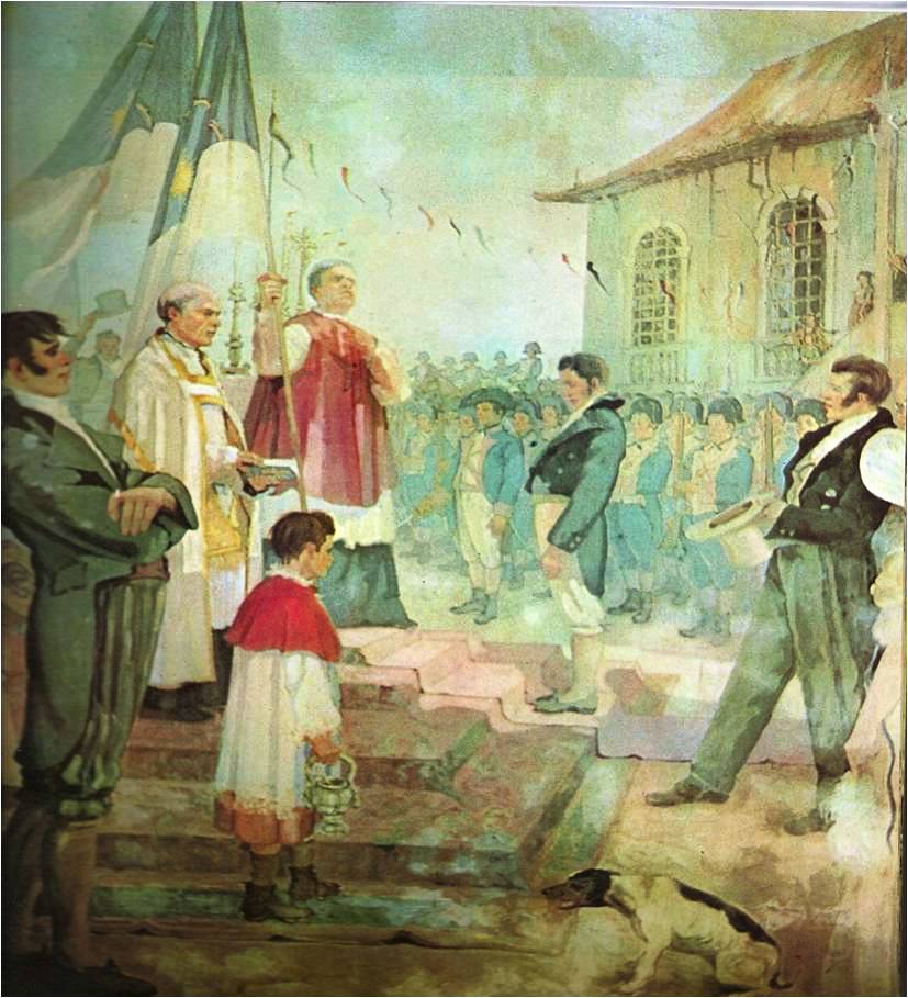 Blessing of the Flags of the 1817 Revolution, vintage artwork by Antonio Parreiras, 12x8" (A4) Poster