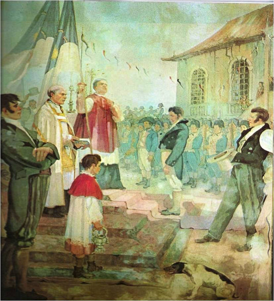 Blessing of the Flags of the 1817 Revolution, vintage artwork by Antonio Parreiras, 12x8" (A4) Poster