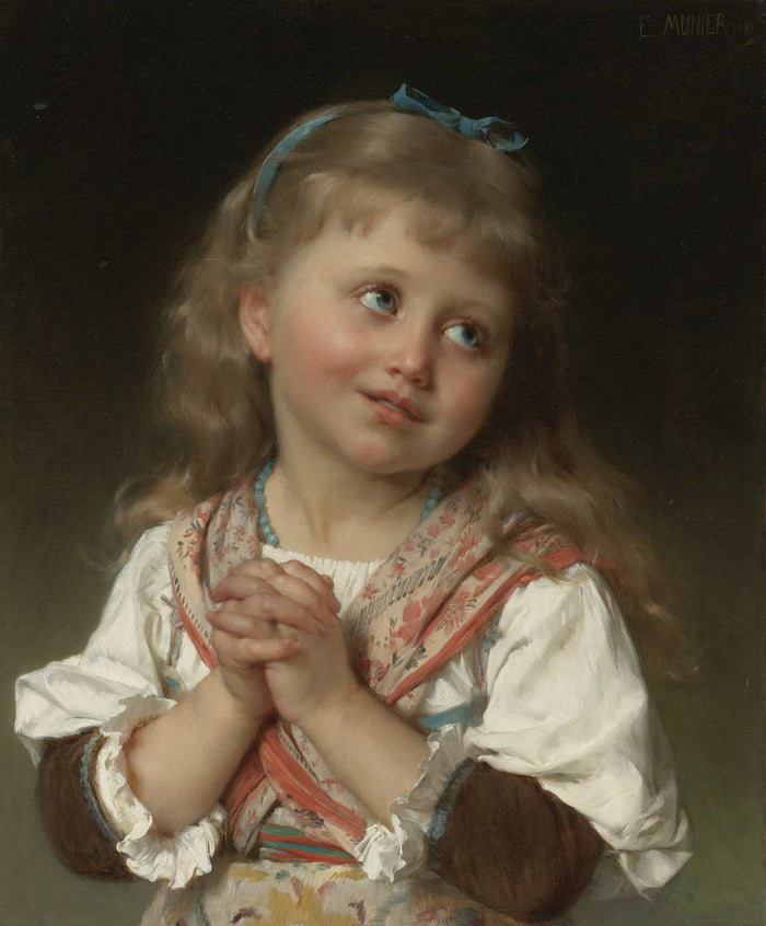 May I ?, vintage artwork by Émile Munier, 12x8