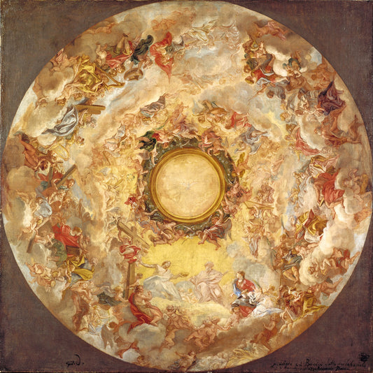 St. Agnes is Received into Heaven, vintage artwork by Giovanni Battista Gaulli, 12x8" (A4) Poster