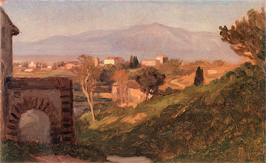 Roman Campagna, vintage artwork by Elihu Vedder, 12x8" (A4) Poster