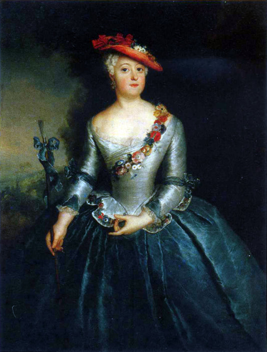 Luise Ulrike of Prussia, vintage artwork by Antoine Pesne, 12x8" (A4) Poster