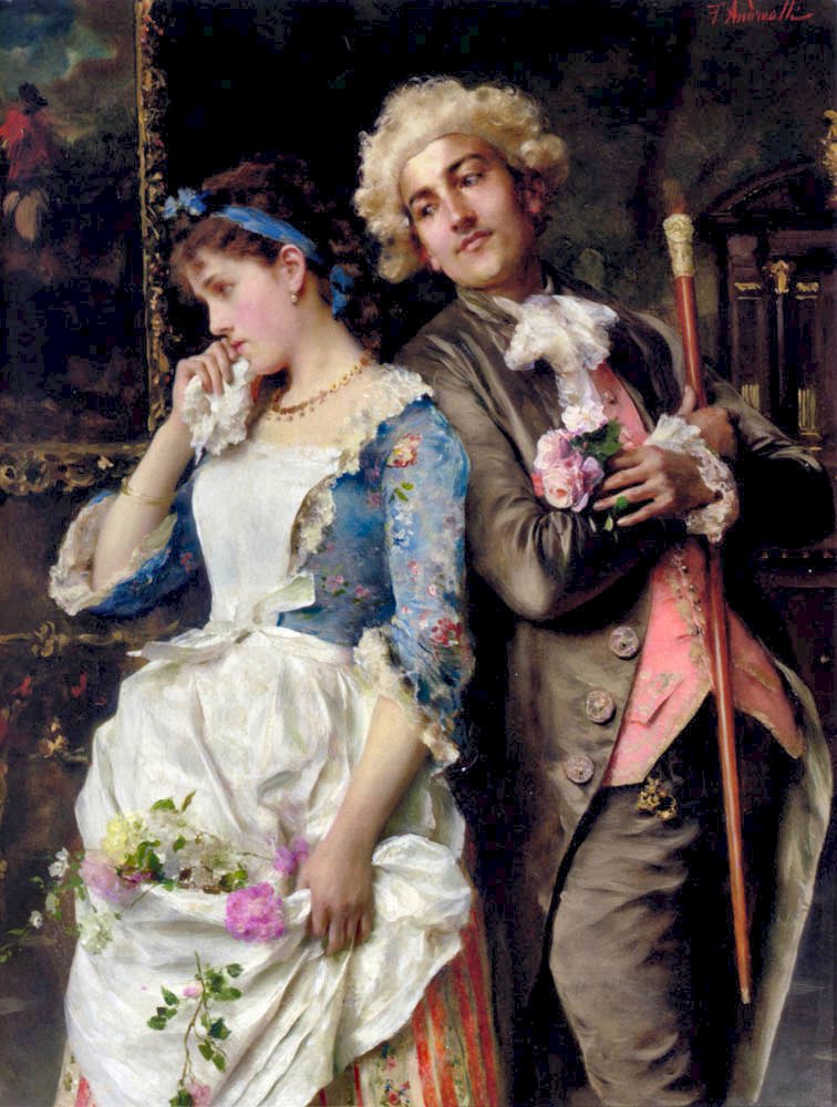 The Persistent Suitor, vintage artwork by Federico Andreotti, 12x8" (A4) Poster