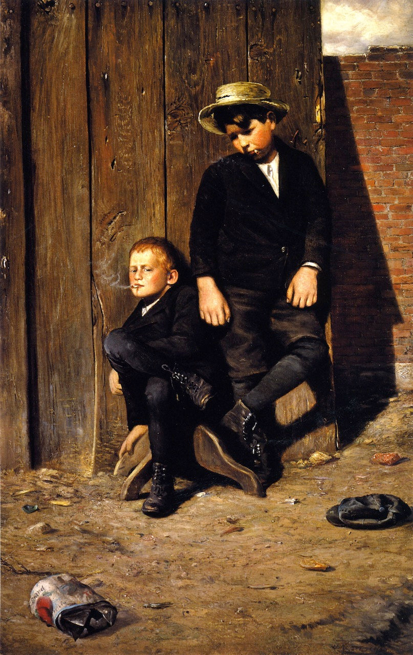 Behind the Fence, vintage artwork by Joseph Kleitsch, 12x8" (A4) Poster