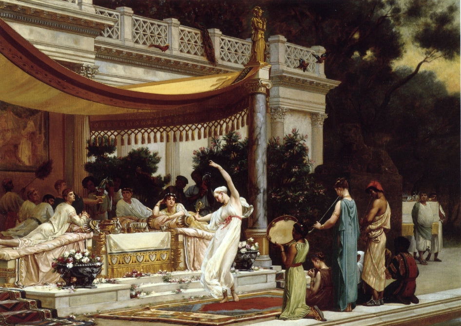 Pleasant Hours in the House of Lucullus, vintage artwork by Gustave Boulanger, 12x8" (A4) Poster