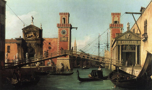 Entrance to the Arsenal, vintage artwork by Canaletto, 12x8" (A4) Poster