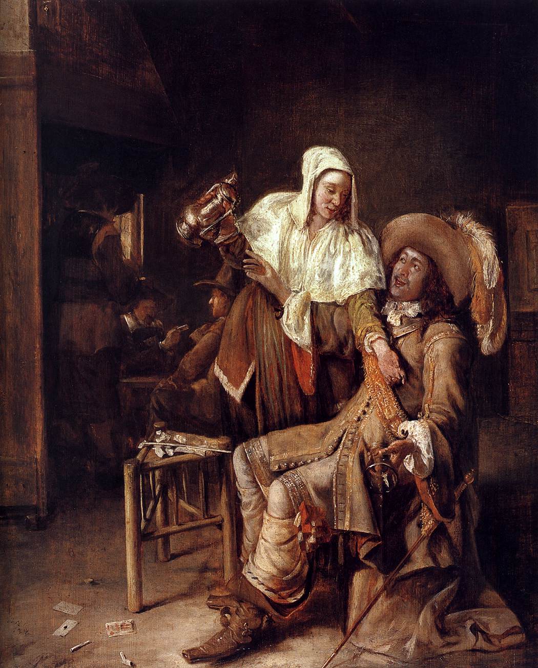 The Empty Glass, vintage artwork by Pieter de Hooch, 12x8" (A4) Poster