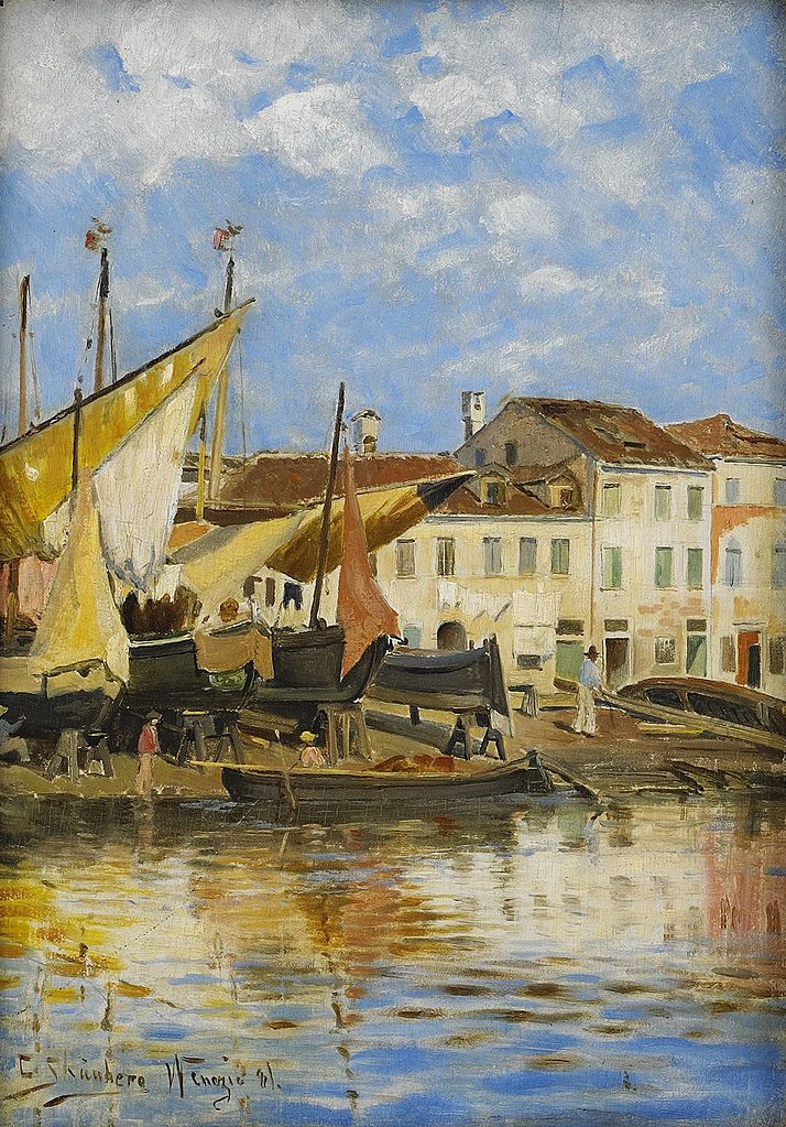 The Outskirts of Venice, vintage artwork by Carl Skanberg, 12x8" (A4) Poster