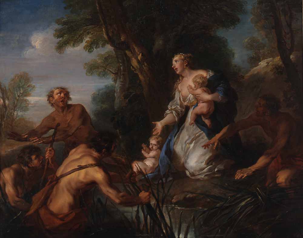 Latona and the Peasants of Lycia, vintage artwork by Franҫois Lemoyne, 12x8" (A4) Poster