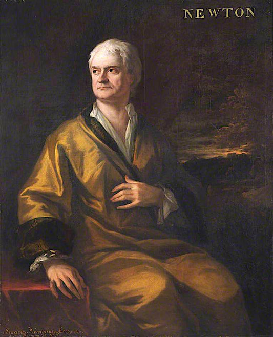Isaac Newton, Fellow, Natural Philosopher and Mathematician, vintage artwork by James Thornhill, 12x8" (A4) Poster