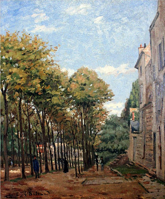 Boulevard de Fosses, Pontoise, vintage artwork by Edmond Joseph Beliard, 12x8" (A4) Poster