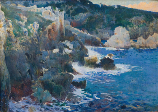 Cala Encantada (Majorca), vintage artwork by Joaquin Mir  Trinxet, 12x8" (A4) Poster