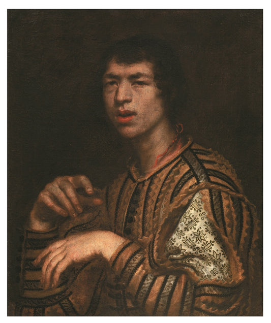 Ritratto di un buffone (Meo Matto),, vintage artwork by Justus Sustermans, 12x8" (A4) Poster