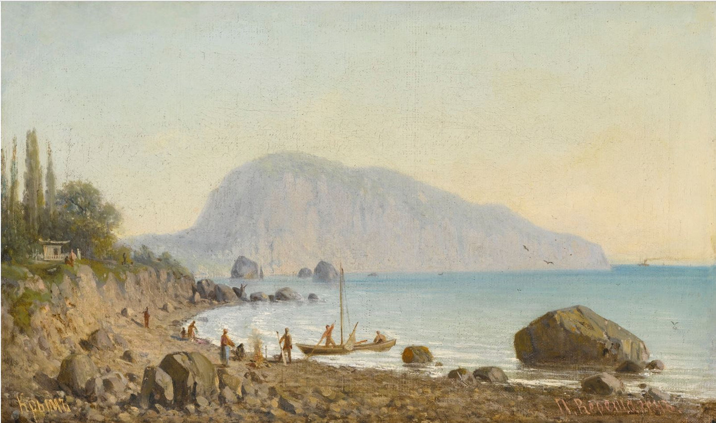 View of Ayu Dag, Crimea, vintage artwork by Piotr Petrovitsch Vereshchagin, 12x8" (A4) Poster