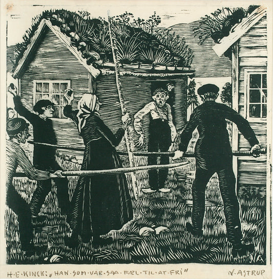 Chasing the Village Idiot by Nicolai Astrup,16x12(A3) Poster