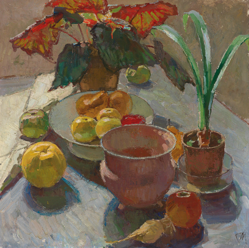 e with Pots of Flowers and Apples by Carl Julius Rudolf Moll,A3(16x12")Poster