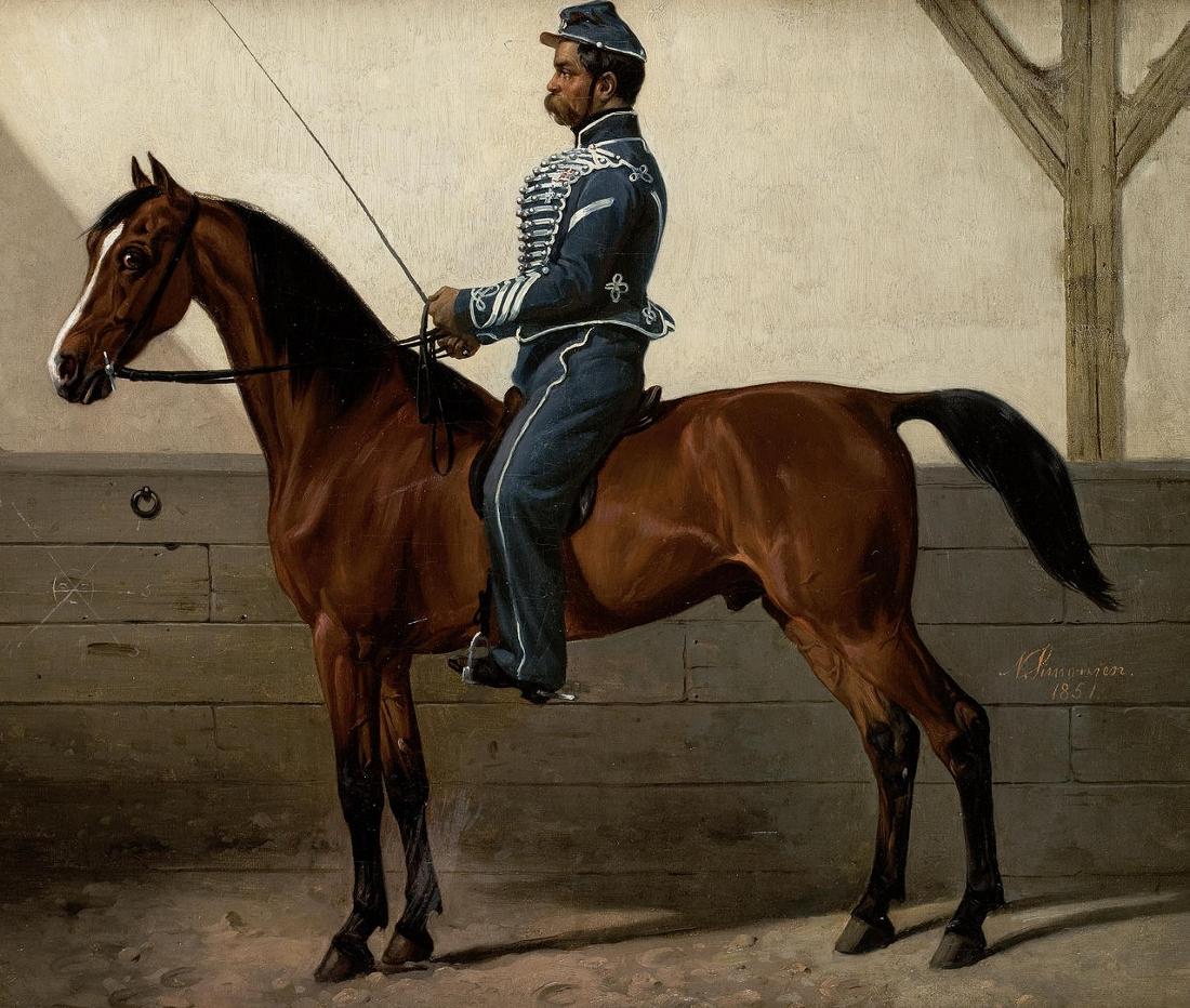 Portrait of a Hussar, vintage artwork by Niels Simonsen, A3 (16x12") Poster Print