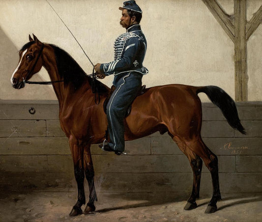 Portrait of a Hussar, vintage artwork by Niels Simonsen, A3 (16x12") Poster Print
