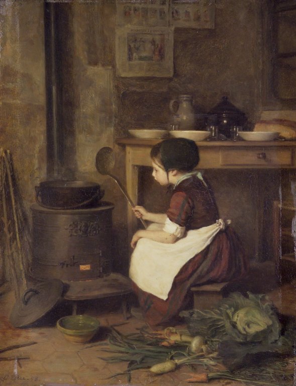 The Little Cook, vintage artwork by Pierre Edouard Frère, A3 (16x12") Poster Print